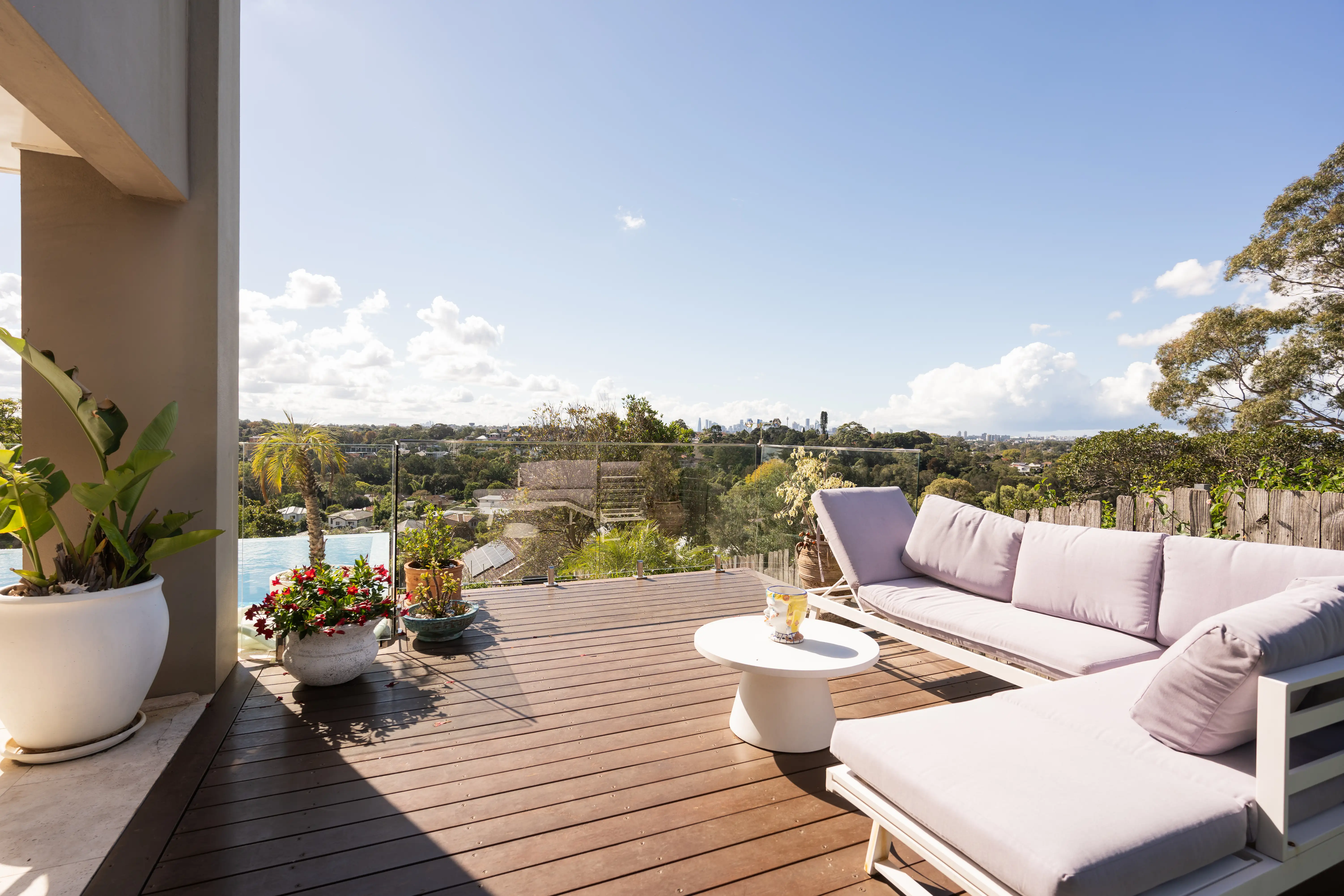 Timber decking and outdoor living space